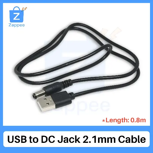 USB to DC Jack 2.1mm Power Cable